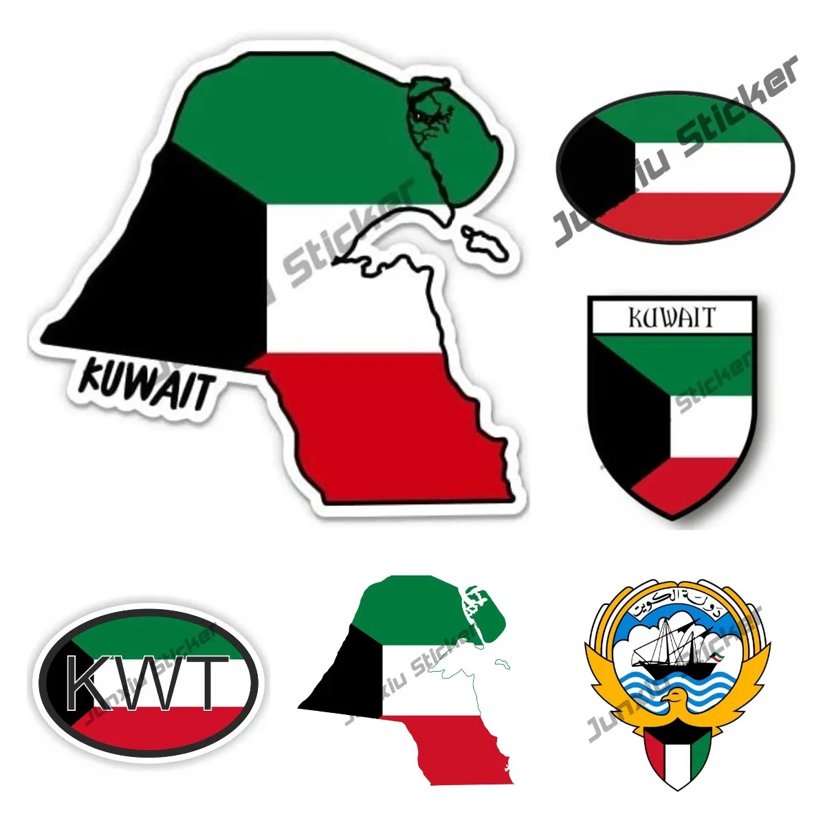 Car Accessories Kuwait - Kuveyt Haritası Bayraklı vinil yapışkan Komik