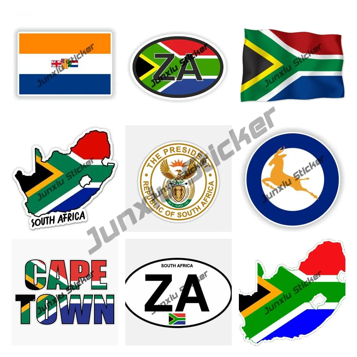 Car Accessories Cape Town - Güney Afrika Haritası Bayraklı vinil yapışkan