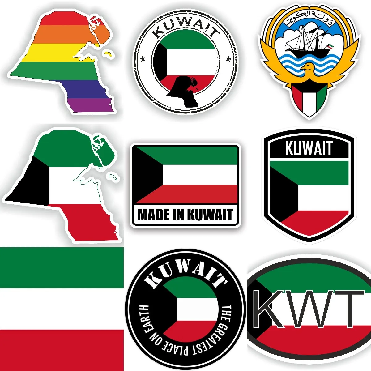 Car Accessories Kuwait - KWT Kuveyt Bayrağı Haritası Ulusal Amblem