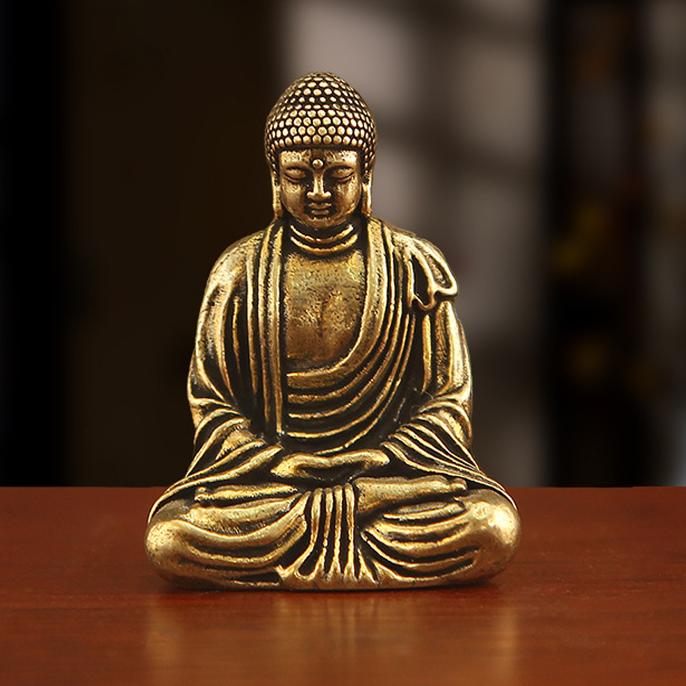 Car Accessories Oman - Mini Pirinç Tathagata Buda Heykeli Budist