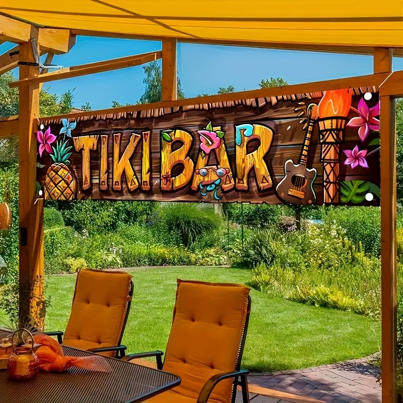 Tiki Bar Banner Tropikal Hawai - Car Accessories Banner incelemesi ve fiyatı